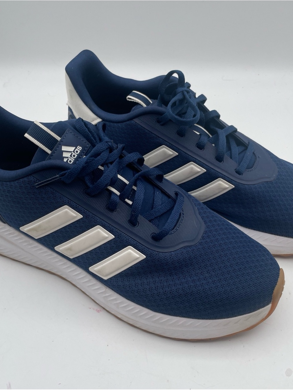Adidas Cloudfoam Comfort Men's Running Walking Sneakers Navy Blue White Gum Sole